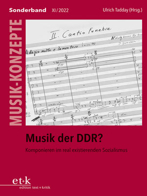 cover image of MUSIK-KONZEPTE Sonderband--Musik der DDR?
